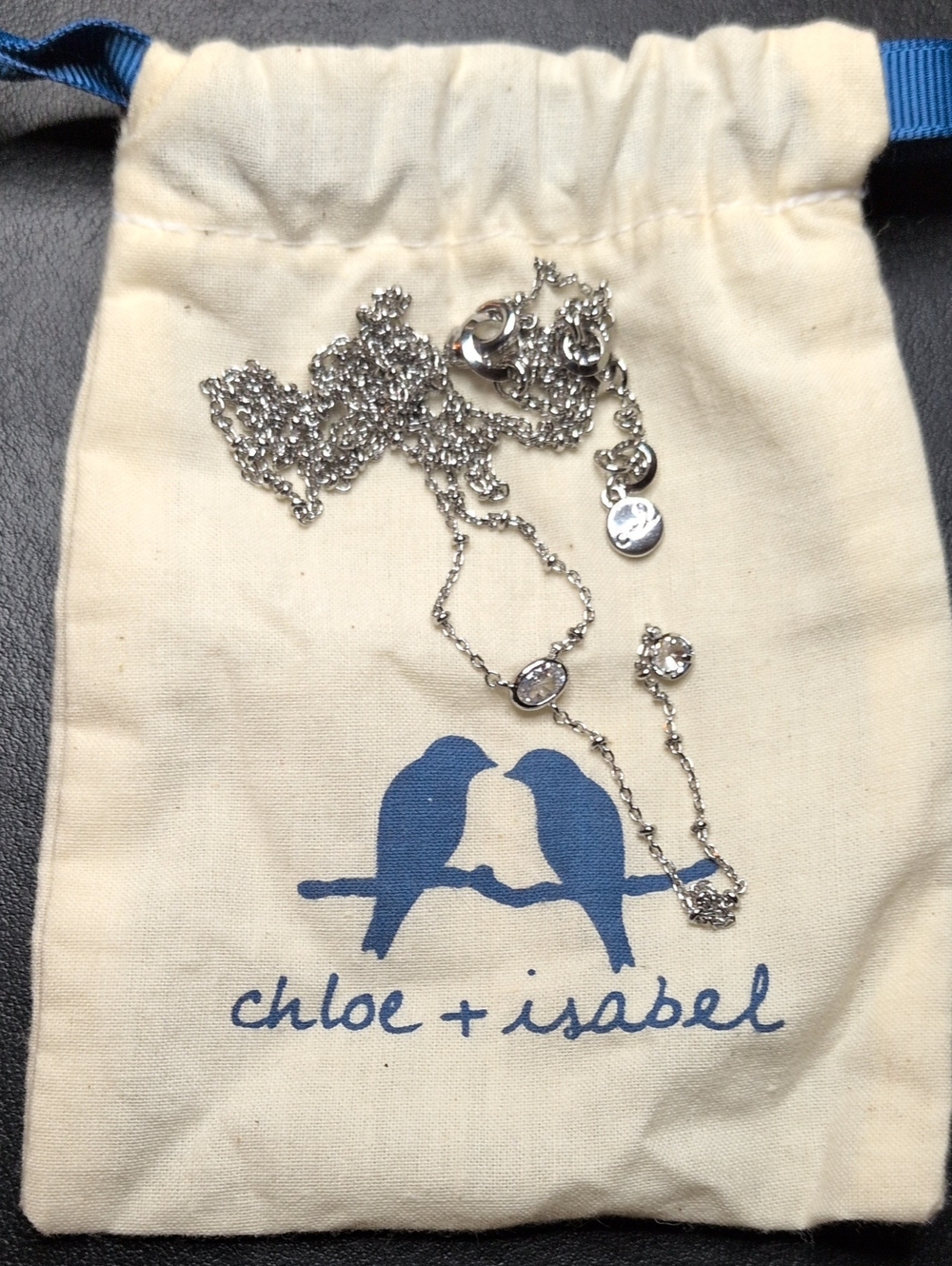 Chloe + Isabel Silver Crystal Station Necklace